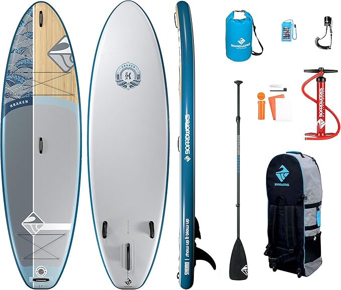 Boardworks SHUBU SUP - All Water Inflatable Stand-Up Paddle Board - SUP Includes Complete Kit with Paddle, Backpack Carry Bag, Leash, Dry Bag and Pump