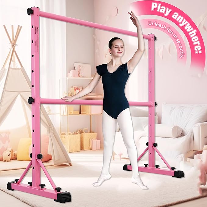 Adjustable Ballet Barre,Portable Dance bar,Fitness Equipment for Dance & Balance Excercise,Super Sturdy for Balance Workout,Weight Limit 250 LBS