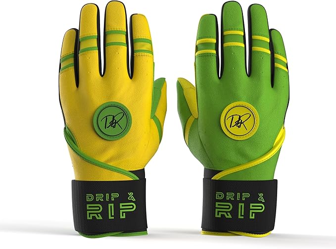 Drip & Rip Baller Series - Youth Batting Gloves + Adult Batting Gloves - for Softball and Baseball - Long Cuff Style for Men and Youth