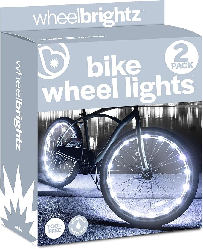 Brightz WheelBrightz LED Bike Wheel Lights - 2025 Edition with Superior Straps & LED-Weatherproof Shield! 14 Colors - Unmatched Durability, Visibility & 48+ Hours of Dazzling Illumination