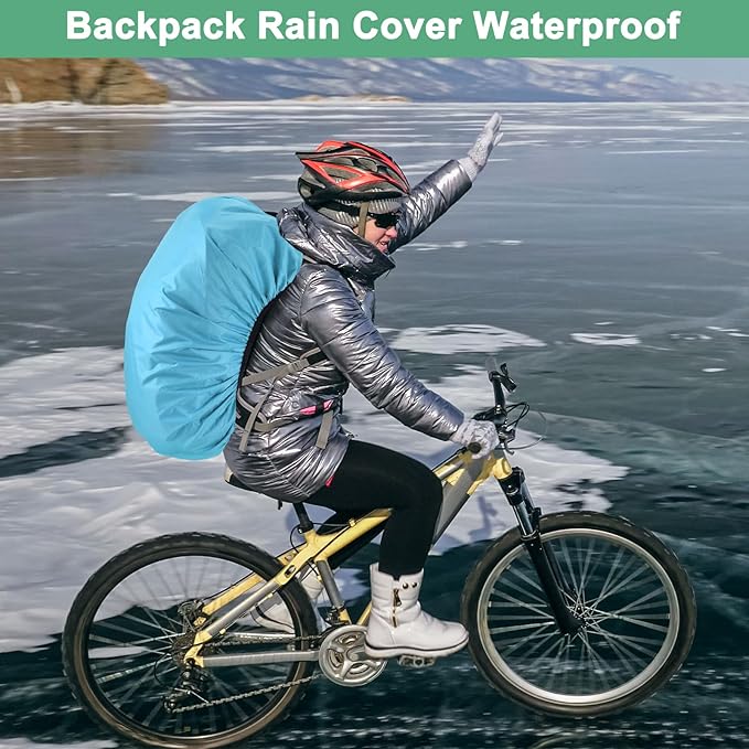 Waterproof Backpack Rain Cover Waterproof Backpack Cover, Bag Rain Cover with A Vertical Reflective Strap for Hiking/Biking/Camping/Outdoor Traveling