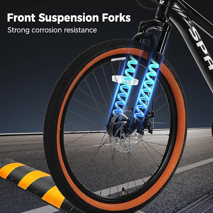 SPATIAL Mountain Bike, 24/26/27.5/29 inch Outdoor Cycling Bike,21/8 Speed Lightweight Aluminum Frame | Dual Disc Brakes,Adjustable Ergonomic Seat for Men Women Adult,MTB Bicycle