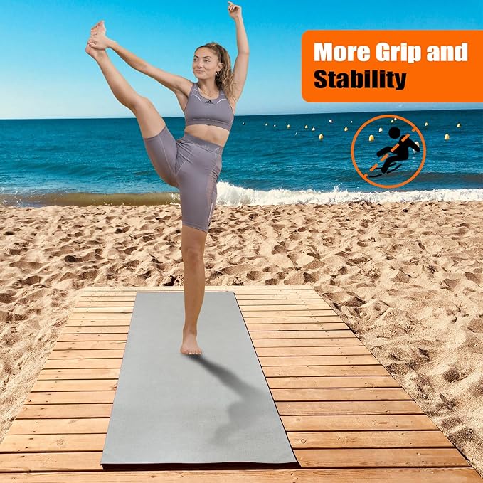 PBHEPJ 2 Pack Hot Yoga Towel, Yoga Mat Towel with Grip Dots (72"x 24"), Microfiber, Super Absorbent Towel Non-Slip for Hot Yoga, Exercise, Fitness, Pilates Gear