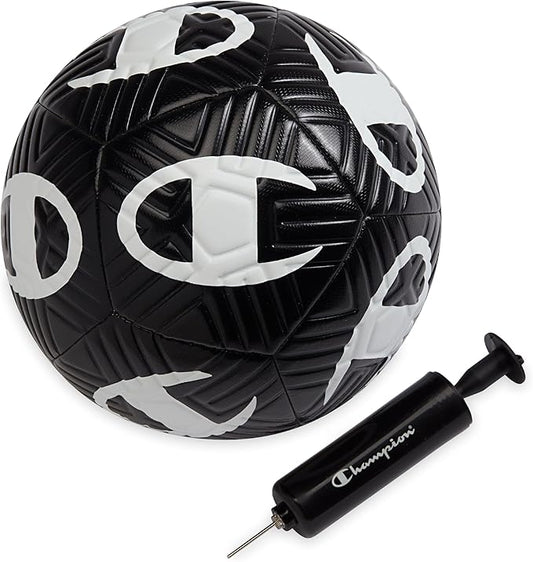 Champion Youth & Adult Soccer Ball - Paneled Design, Enhanced Control, Durable Cover & Butyl Bladder, for Indoor & Outdoor Training, Sizes 3, 4, 5, Includes 6" Pump