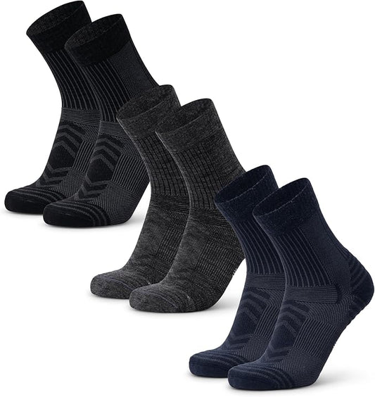 DANISH ENDURANCE Light Hiking Socks, Merino Wool Socks, Anti Blister, Sweat Wicking, Breathable, Men & Women, 3 or 5-Pack
