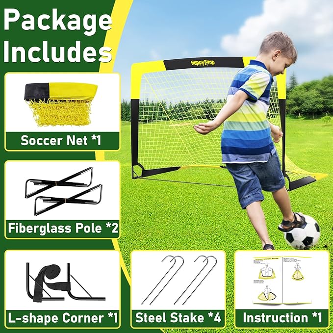 Soccer Goal Pop Up Foldable Soccer Net for Backyard 7x5FT,5x3.6FT,4x3FT,3x2.2FT