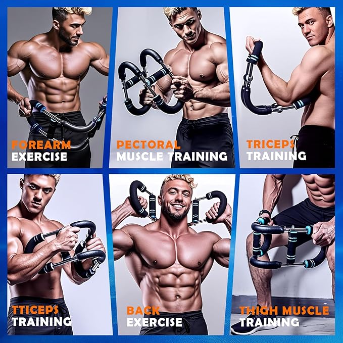 ShakerTwister Arm Trainer (40-100 lbs) - Adjustable Unisex Home Fitness Resistance Device, Portable Detachable arm Twist Exerciser for strengthening Biceps, Triceps and Upper Body.