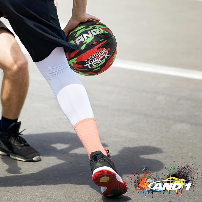 AND1 Ultra Grip Basketball: Official Regulation Size 7 (29.5 inches) Rubber- Deep Channel Construction Streetball, Made for Indoor Outdoor Basketball Games