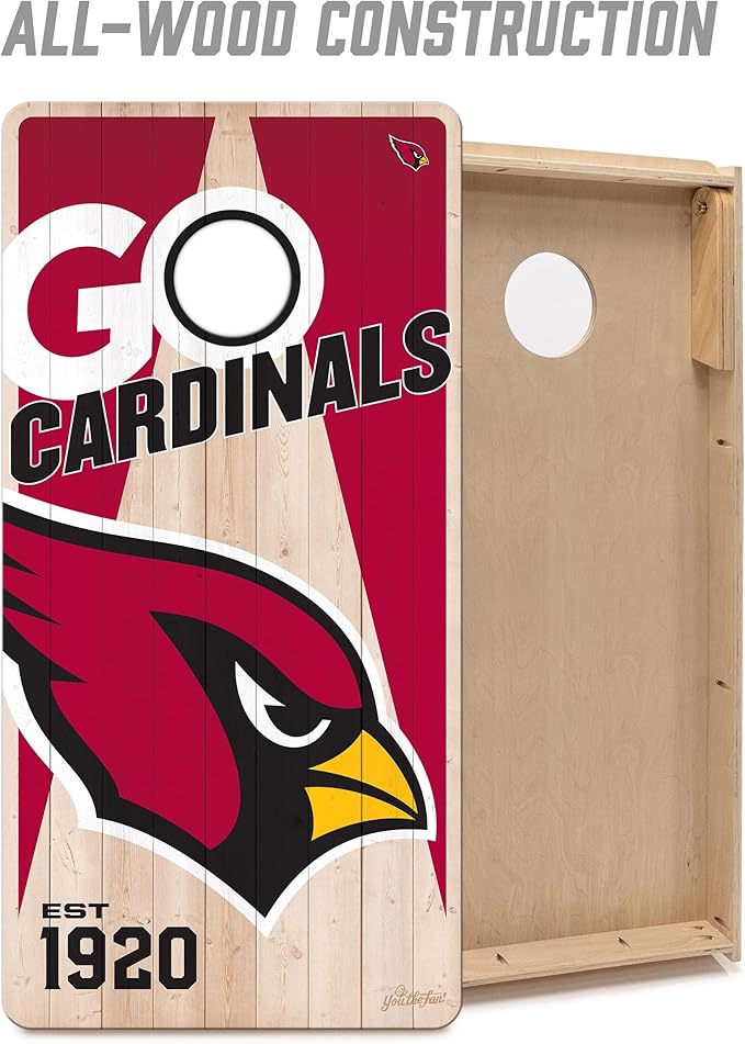 YouTheFan NFL 2’ x 4’ Professional Wood Cornhole Game