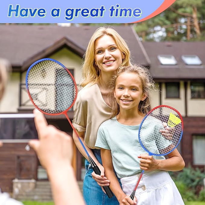 20 Pcs Badminton Rackets Set with 24 Shuttlecocks and 6 Carrying Bags, Sturdy Lightweight Badminton Rackets Racquet for Adults Beginners Indoor Outdoor Backyards