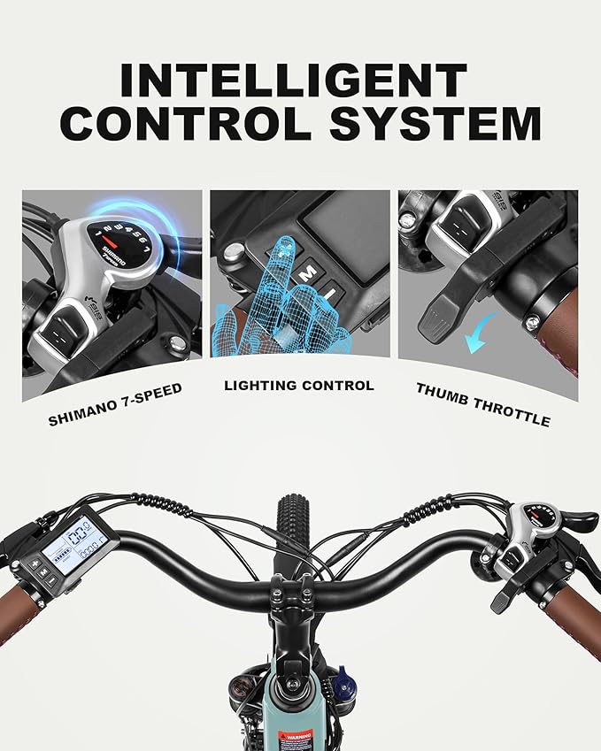 Cores Electric Bike for Adults, 26" Electric Commuter Bike with 1200W Peak Motor, 28MPH 70 Miles Max, 48V 576Wh Removable Battery, 7-Speed City Cruiser Mountain E Bike for Commuting