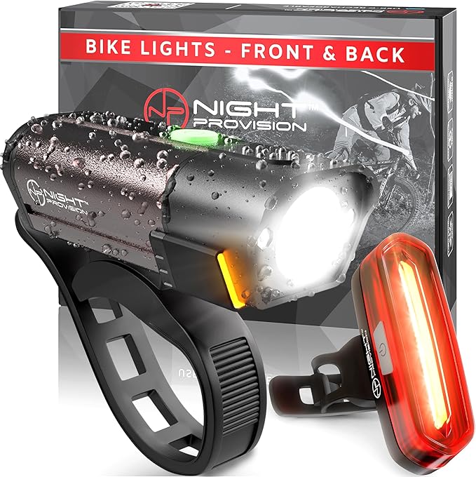 BX-300 USB Rechargeable LED Bike Light Set Front and Back Cycling Safety Lights Best Headlight with New DUO-120 USB Tail Light for Adults Kids Men Women
