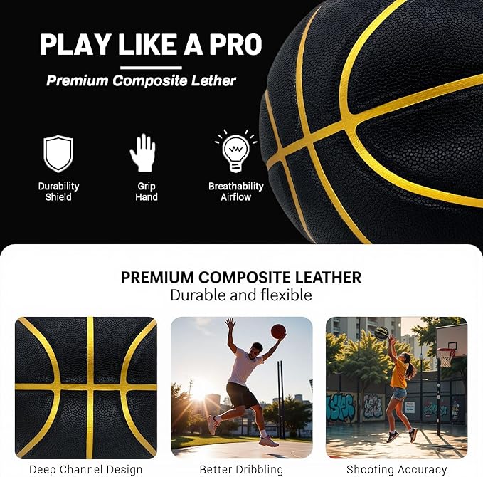 Custom Personalized Basketball – Official Size 7/6 | Leather Indoor/Outdoor Basketball Ball with Name | Idea Gifts