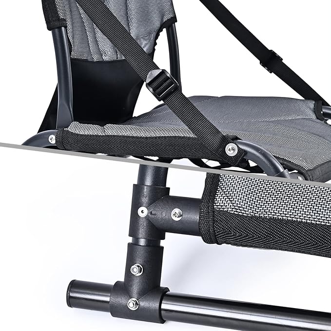 Kayak Seats with Back Support, Aluminum Alloy Folding Kayak Seat, Breathable Textile Mesh Fabric Material, Adjustable Universal Paddle Board Seat for Fishing, Inflatable Kayaks, Sup, Canoe