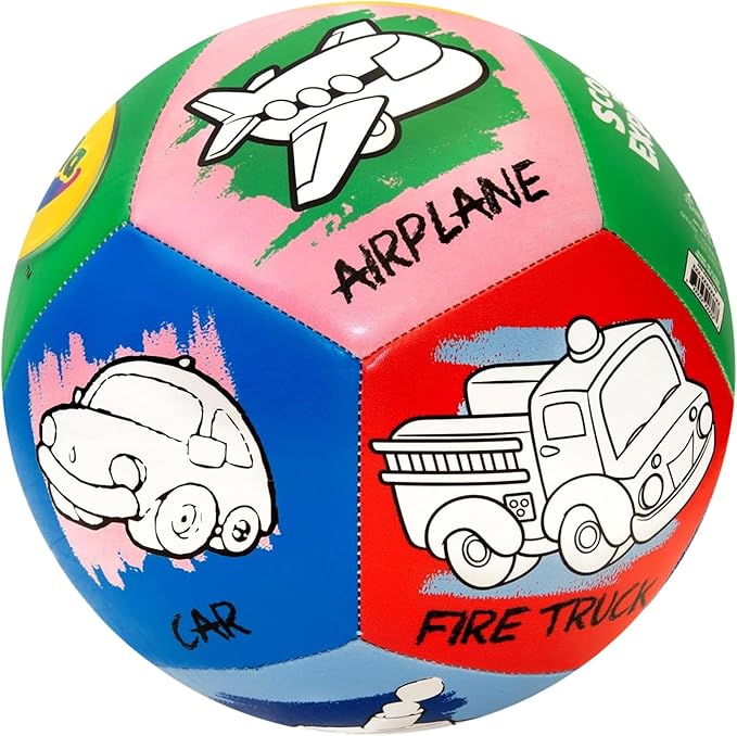 Crayola Score N’ Explore Officially Licensed 5” Color Ball, Interactive Coloring Soccer Ball for Kids, Fun Learning Toy Activity Ball