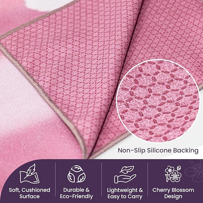 Non Slip Hot Yoga Mat Towel for Yoga | Silicone Grip with Quick Drying Super Absorbent Technology | Multi-Purpose Performance Yoga Towel Mat Measures 26.5" X 72" | Ideal for All Workouts