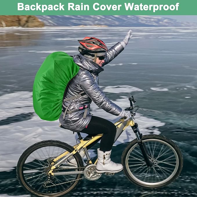 Waterproof Backpack Rain Cover Waterproof Backpack Cover, Bag Rain Cover with A Vertical Reflective Strap for Hiking/Biking/Camping/Outdoor Traveling