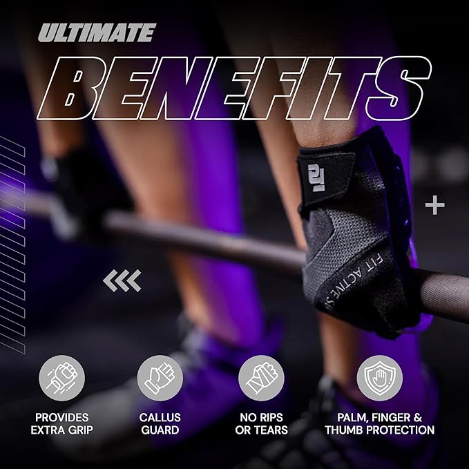 Fit Active Sports Max Grip Weight Lifting Workout Gloves for Gym Lifting, Biking, Fitness Training | Lightweight, Breathable, Non Slip | Men and Women