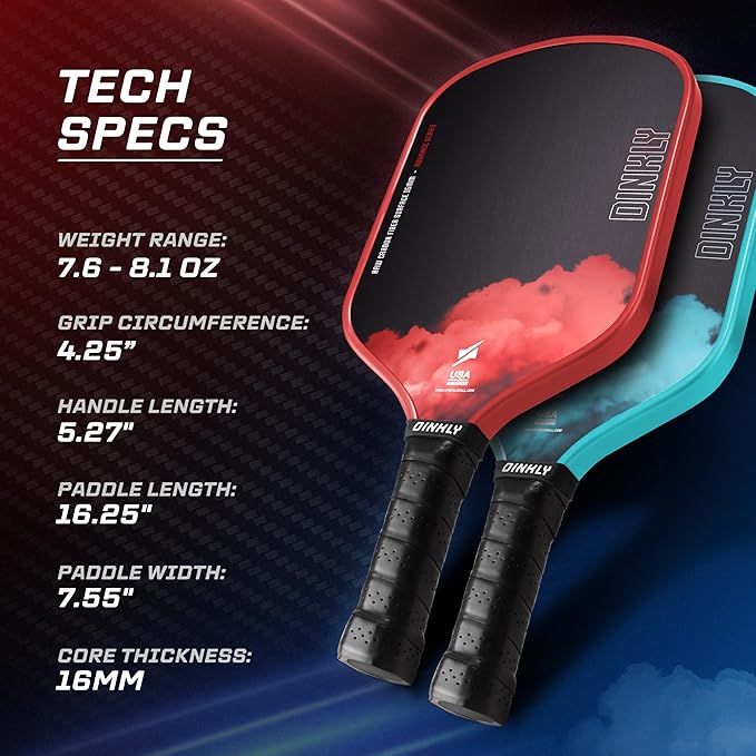 Raw Carbon Pickleball Paddles Set of 2/4, T700 Carbon Fiber Rackets with 16MM Honeycomb Polymer Core, 4 Balls and 1 Portable Carry Bag, USAPA Approved Pickleball Set for Men, Women