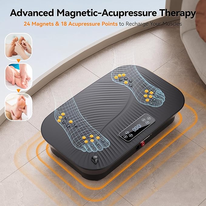 Vibration Plate Exercise Machine - 180 Speed Levels, 350 lbs Weight Capacity, Remote Control, Portable Whole Body Workout Platform for Weight Loss, Lymphatic Drainage, Home Gym Fitness Equipment