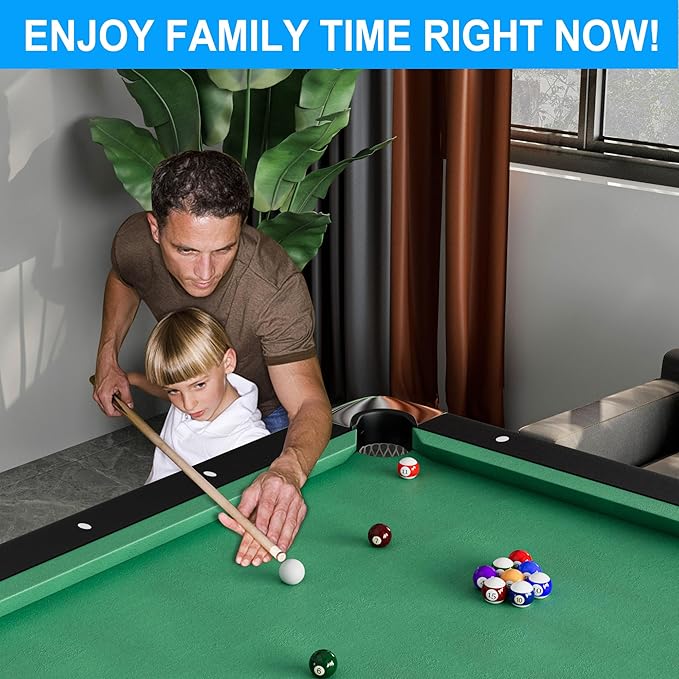 3 in 1 Billiard Table, 5.5 FT Folding Pool Table with Ping Pong Table and Dining Top, Multi Game Table Includes Billiard Accessories and Tennis Paddles for Family Game Room, Basements