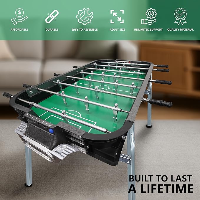 Outdoor Foosball Table Adult Size - Game Tables for Adults with Balls & Players - Soccer Table Game for Indoor Use - Weatherproof Perfect for Tournaments