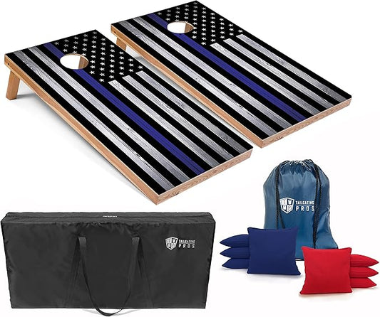 Tailgating Pros Cornhole Board Set w/Bean Bags and Carrying Case - 4'x2' Corn Hole Toss - Tournament and Lightweight Options - Optional LED Lights