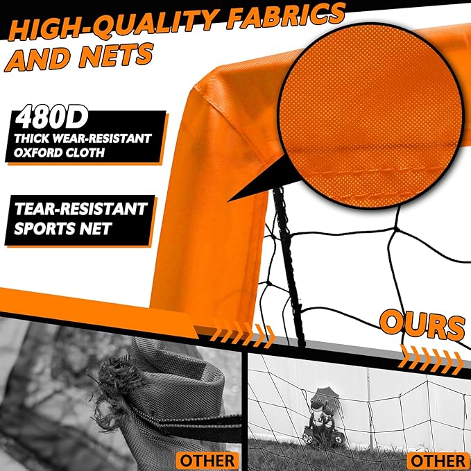 2 of 5×3 6x4 9x5 FT Portable Kids Soccer Goals Set, Foldable Soccer Practice Nets for Backyard with Carrying Bag for Toddler Youth Pop Up Soccer Training Equipment Indoor Outdoor Sports Game Gift