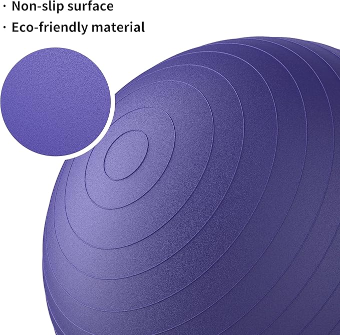 FITMIND_ Extra Thick Exercise Ball Yoga Ball 22in/26in/30in for Workout Pregnancy Stability,Anti-Burst and Slip Resistant Swiss Ball with Pump for Yoga, Pilates, Fitness,Birthing,Physical Therapy