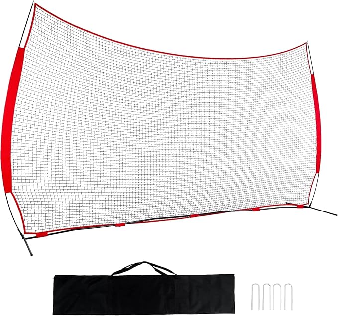 portable Portable Backstop Barrier Netting - multi-Sport lacrosse soccer basketball tennis protective screen with Carry Bag