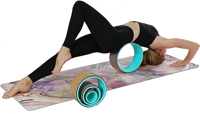 Aozora Yoga Wheel 13" with Most Detailed Book Step by Step Guide on How to Do 30+ Poses,! Perfect for Stretching and Improving Backbends