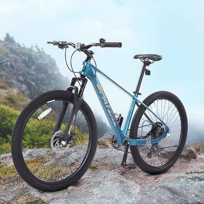 SPATIAL Mountain Bike, 24/26/27.5/29 inch Outdoor Cycling Bike,21/8 Speed Lightweight Aluminum Frame | Dual Disc Brakes,Adjustable Ergonomic Seat for Men Women Adult,MTB Bicycle