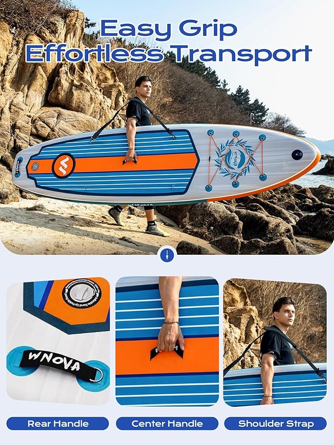 Extra Wide Inflatable Paddle Board, 11' x 34" x 6" Stand Up Paddle Board for Adults, SUP Accessories with Camera Mount, 2+1 Family for Lake, Ocean, Sea