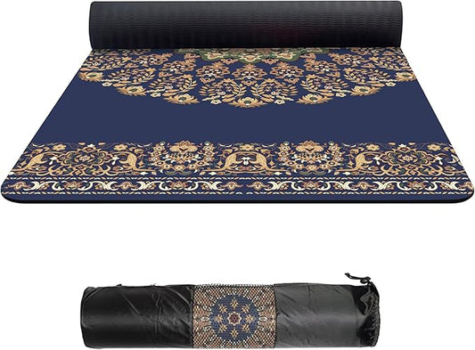 nuveti TPE Large Yoga Mat Non-Slip Exercise Fitness Mat with Carry Bag Extra Wide Yoga Mats for Women 72"x32" Extra Thick 6mm for Home, Pilates and Floor Exercises Workout Mats