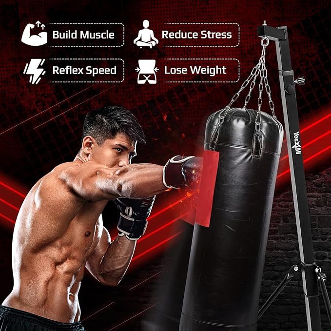 Yes4All Punching Bag Hanger, Stainless Steel Swivel Chain with 4 Snap Hooks for Heavy Bag, Gym Swing, Trapeze, and Hammock