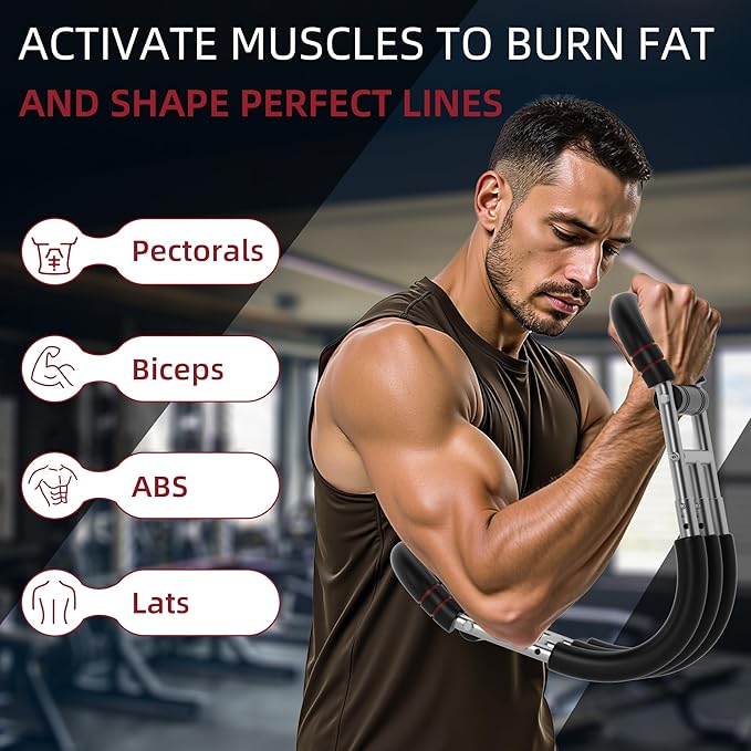 Twister Arm Trainer, Dual Triple-Spring, 30-180lb Adjustable, Chest Arm Shoulder Workout Equipment, Portable Detachable Arm Twister Exerciser for Men, Chest Expander for Gym Home Fitness