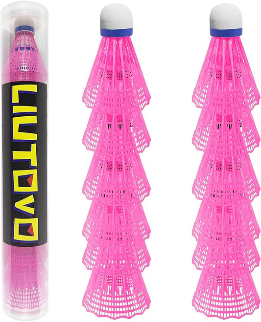 12 Packs Nylon Badminton Shuttlecocks Birdies Nylon Feather Shuttlecocks Badminton Birdies Great Stability ＆ Durability Indoor Outdoor Sports Hight Speed Training