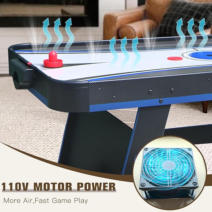 5 Ft Air Hockey, 2-in-1 Hockey Game Table with Table Tennis Top, Multi Game Tables with Strikers, Pucks, Paddles, Balls and net/Post Set