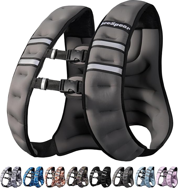 AceSpear Weighted Vest for Men Women 6lbs/8lbs/10lbs/12lbs/14lbs/16lbs/18lbs Body Weight Vest with Reflective Stripe for Running Walking Jogging Fitness Strength Training Workout