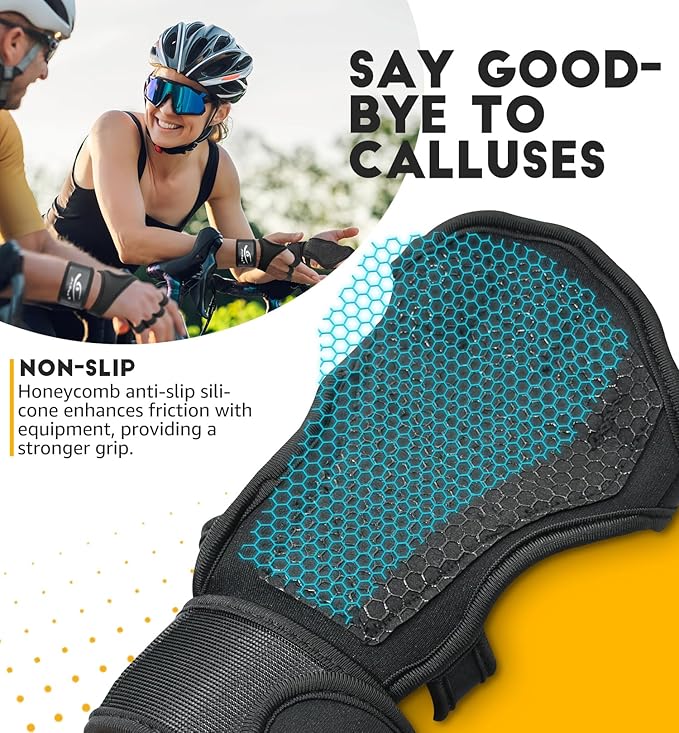 HiRui Ventilated Workout Gloves for Men Women, Built-in Wrist Wraps and Non-Slip Palm Silicone to Avoid Calluses, Exercise Gym Gloves for Training Powerlifting Weightlifting, Size : X-Large