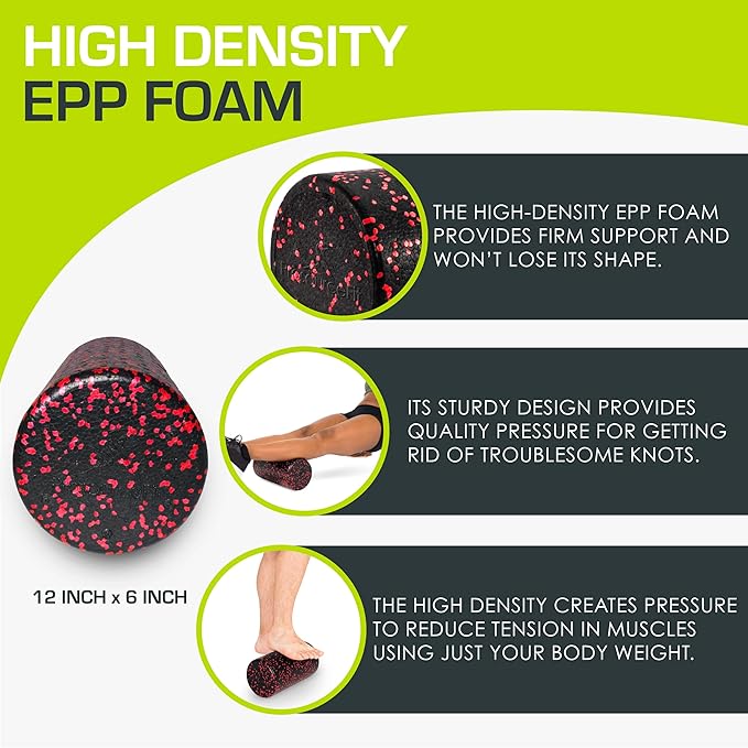 ProsourceFit High Density Foam Rollers 36 - inches Long,Firm Full Body Athletic Massage Tool for Back Stretching, Yoga, Pilates, Post Workout Muscle Recuperation