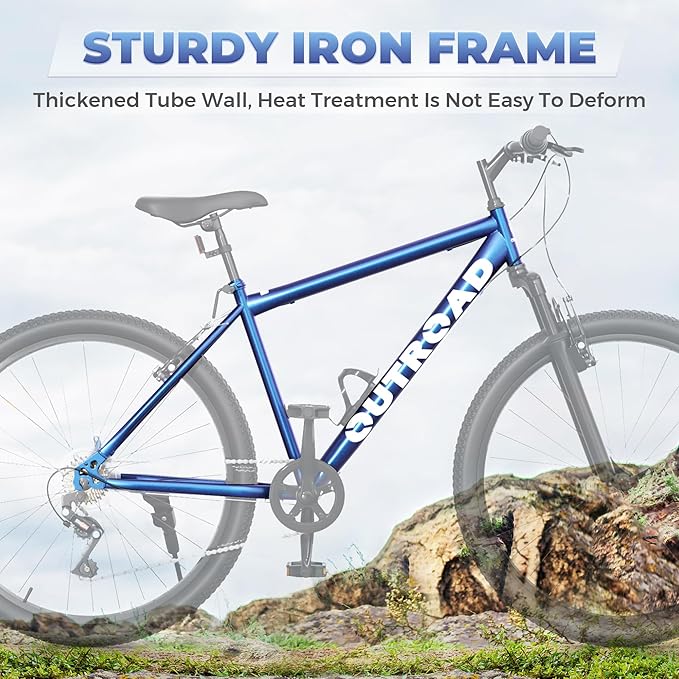 26 inch Mountain Bike with Lightweight Cycling Bicycles, Dual Disc/V Brake,Metal Frame Bicycle for Men and Women, Adult