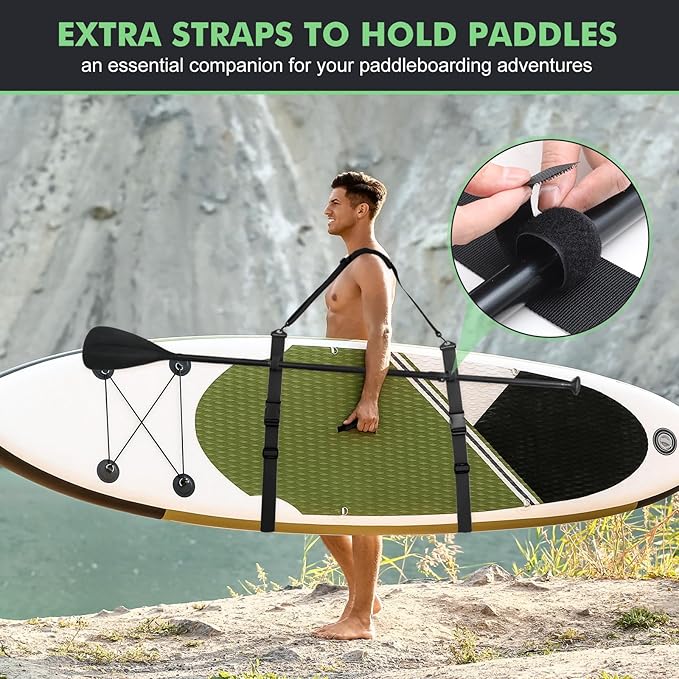 Sanwuta 2 Pack Adjustable Sup Kayak Paddle Board Accessories Surfboard Shoulder Carry Straps for Women and Men