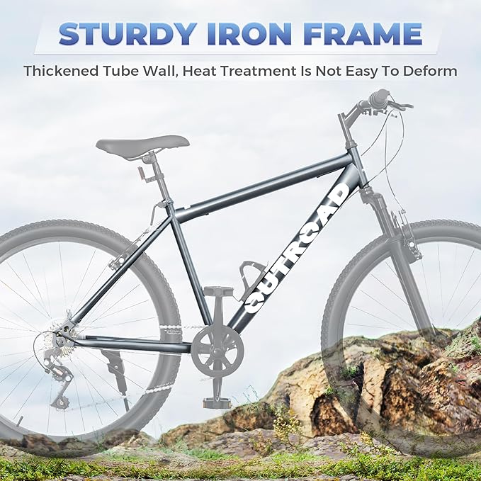 26 inch Mountain Bike with Lightweight Cycling Bicycles, Dual Disc/V Brake,Metal Frame Bicycle for Men and Women, Adult