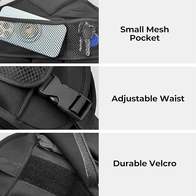 Adjustable Weighted Vest, 4-10lb Vest with 6 Ironsand Weights and Large Pocket, Weight Vest for Men Women Strength Training, Running, Walking