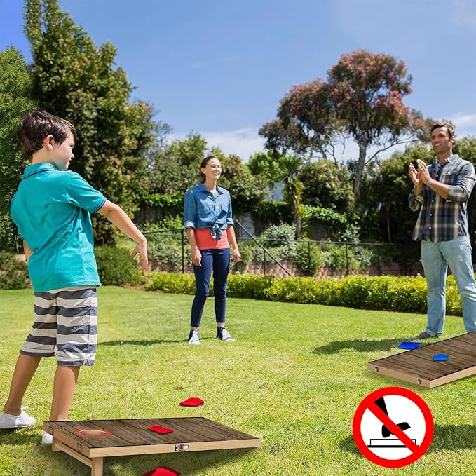 Portable Cornhole Board Set 2 ft x 1 ft Cornhole Set with 6 Bean Bags Foldable Cornhole Game for Kids and Adult Indoor or Outdoor Backyard Corn Hole Toss Games