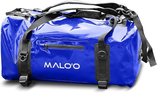 Malo'o Airtight Waterproof Adventure Duffle - Ideal for Kayaking, Camping, Beach, Fishing, Boating, Hiking - Water-Tight Zipper