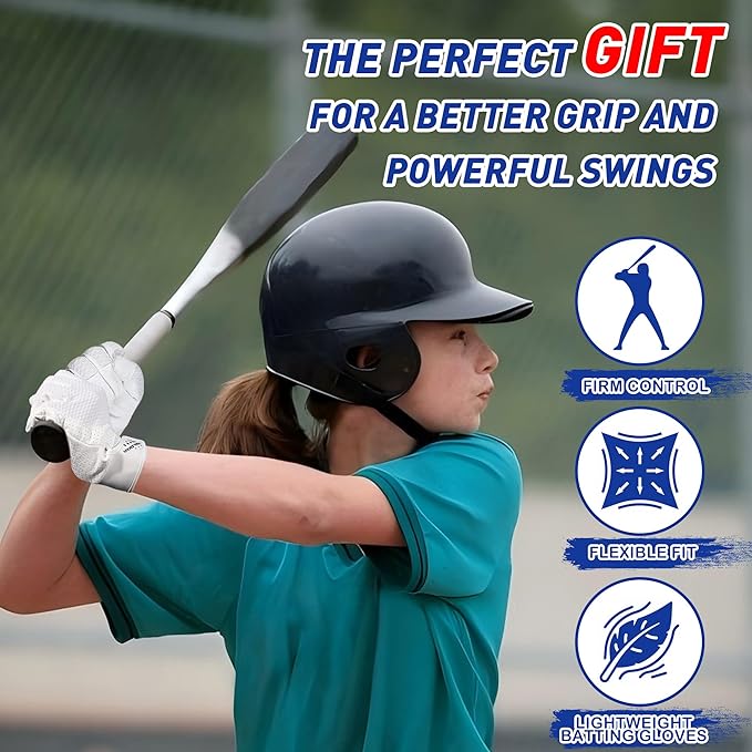 HLDD HANDLANDY Batting Gloves – Durable Grip, Breathable Baseball Softball Gloves for Adults Youth Kids – Gift for Players