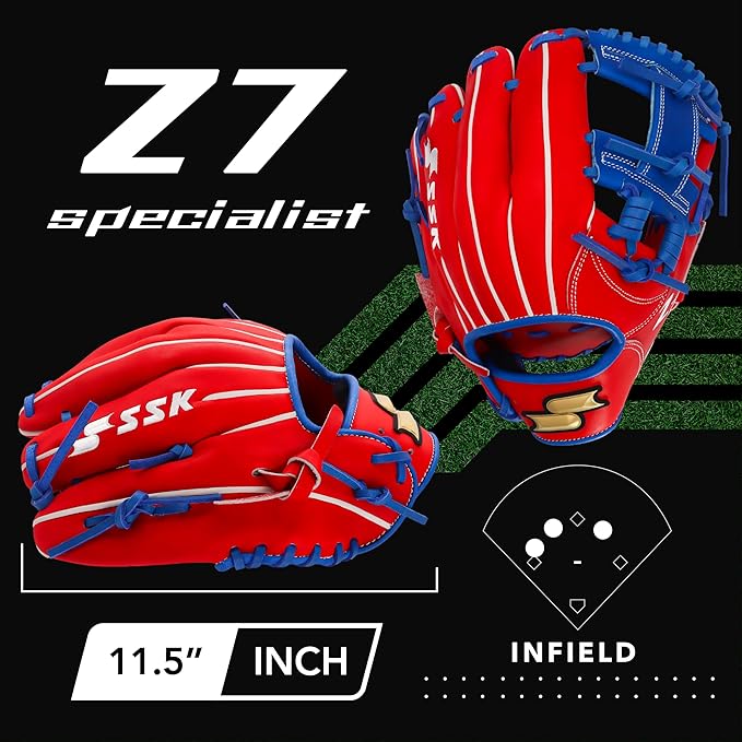 SSK Z7 Specialist Infield Baseball Glove – 11.25” - 11.5” - 11.75” - 12” – 12.25” – Right & Left Hand Throw