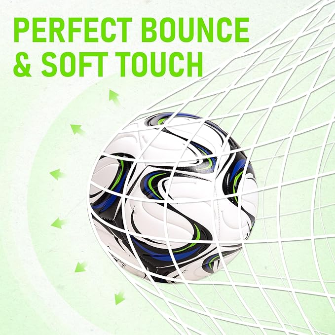 Soccer Ball Size 5 with Pump, Official Size and Weight Soccer Ball for Adults, Indoor Outdoor Training Practice Match Game Play, Ideal Sports Gifts
